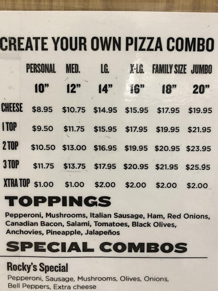 Rocky's New York Pizza Menu image 2